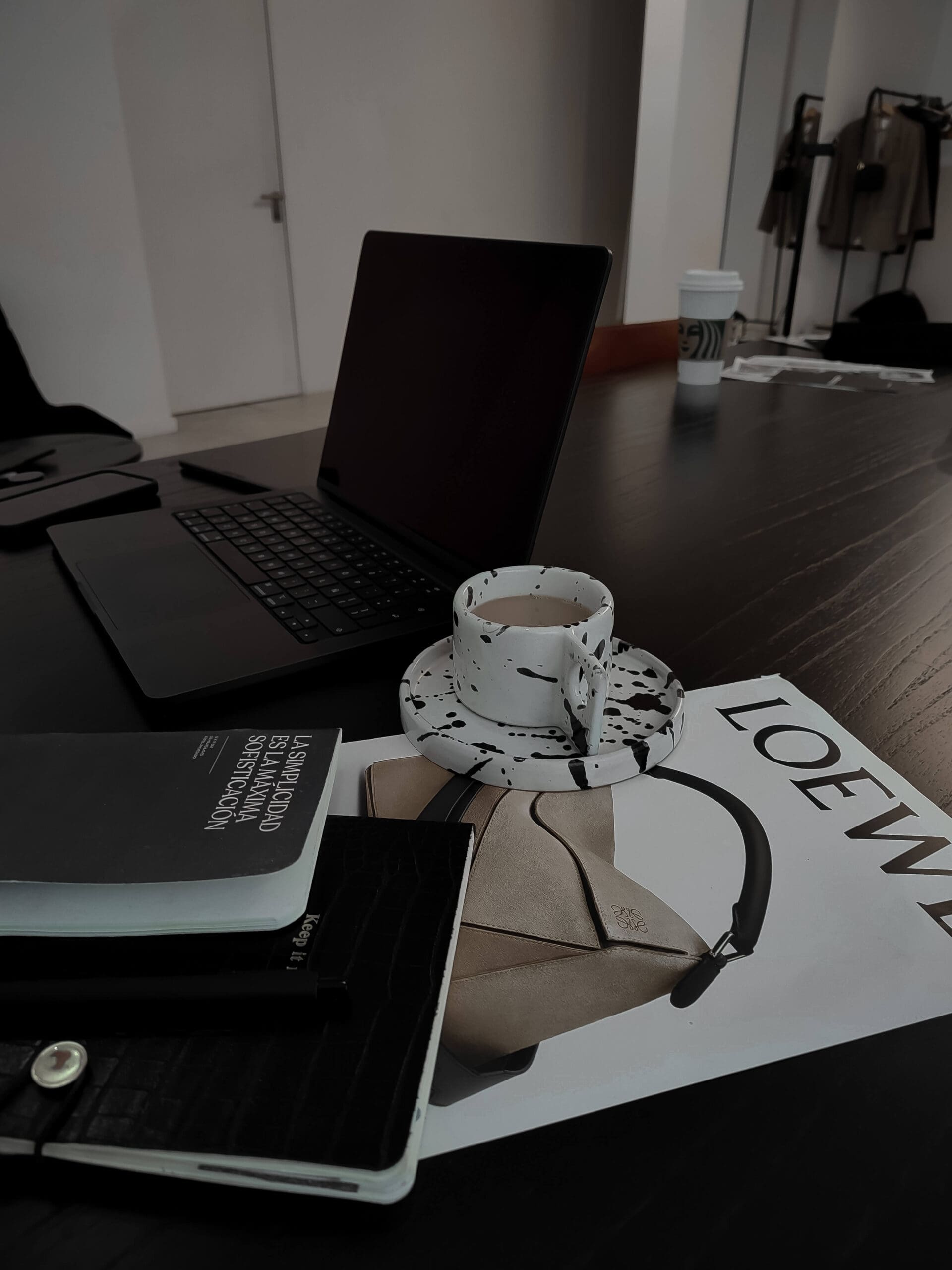 laptop on Loew's hotel table for alcohol free lifestyle blog content