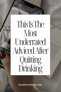 Pinterest graphic with text overlay for life after quitting drinking blog
